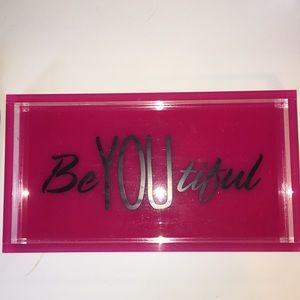 Be(YOU)tiful pink tray
